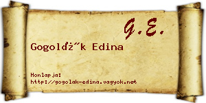 Gogolák Edina névjegykártya